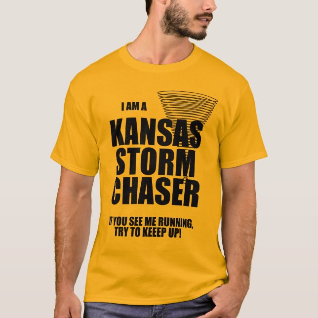 Kansas Tornado Storm Chaser T-shirt (Framsida)