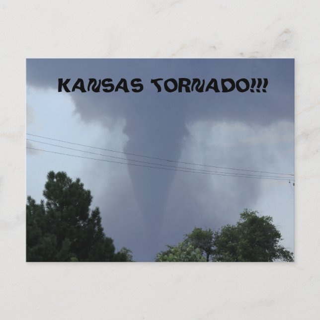 Kansas tornadovykort vykort (Framsida)