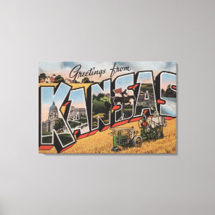 Kansas (traktor- & höBailerplats) Canvastryck