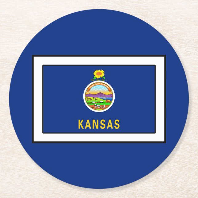 Kansas Underlägg Papper Rund (Framsidan)