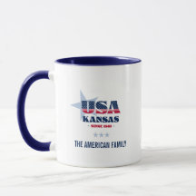 Kansas USA 1861 Personlig blå stjärnmugg