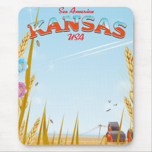 Kansas USA Farm retro Travel-affisch Musmatta