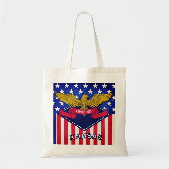 Kansas USA flagga Tygkasse (Framsidan)