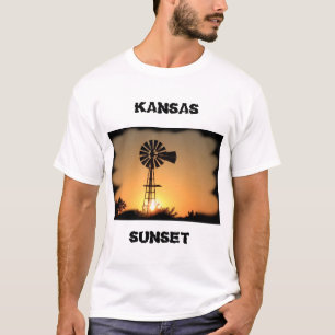 Kansas väderkvarn solnedgång T-Shirt