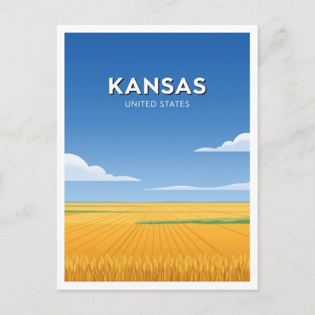 Kansas vete fält Salina Vykort (Framsida)