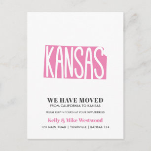 KANSAS Vi har flyttat Nytt adress nytt hemvykort Vykort