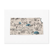 Kansas Vintage Bild Karta Antique State Diagram