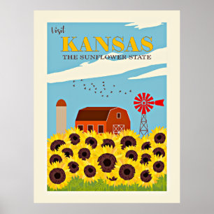 Kansas vintage resor poster