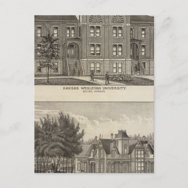 Kansas Wesleyan Universiteten Vykort (Framsida)