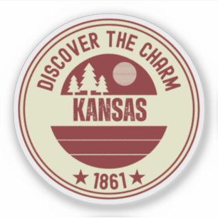 Kansas Wheat State - Sunflower Present Klistermärken