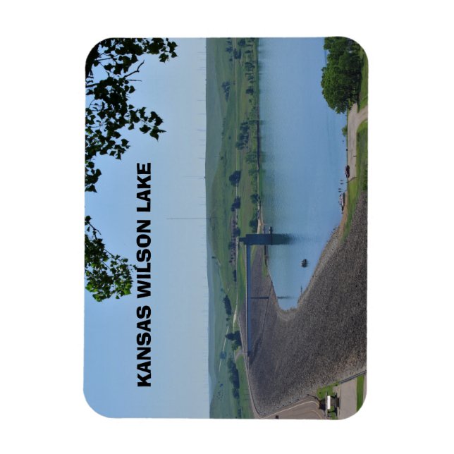 Kansas Wilson Sjö Dam Square Magnet (Vertikal)