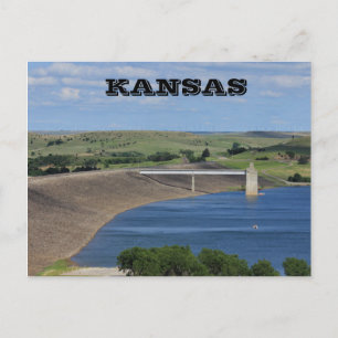 Kansas Wilson Sjö South of Lucas Ks Post Card Vykort