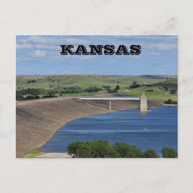 Kansas Wilson Sjö South of Lucas Ks Post Card Vykort (Framsida)