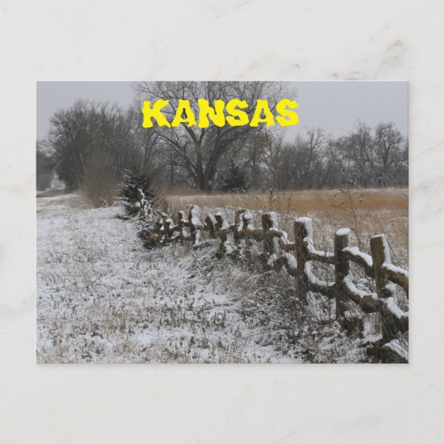 Kansas Winter  Land Post Card. Vykort (Framsida)