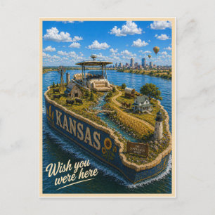 Kansas Wish You Were Here Statserie Vykort