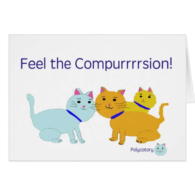 Känselförnimmelse compurrrsionen! hälsningskort (Framsidan Horizontal)