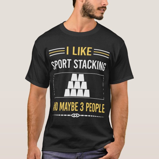 Kanske 3 People Sport Stacking Kopp, staplingshast T Shirt (Framsida)