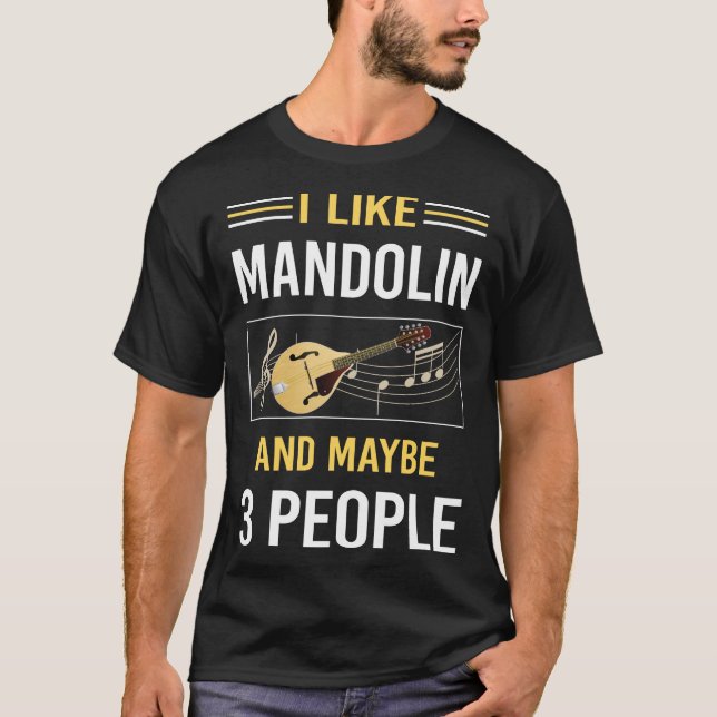 Kanske 3 personer Mandolin T Shirt (Framsida)