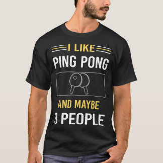 Kanske 3 personer Ping Pong Bord Tennis T Shirt