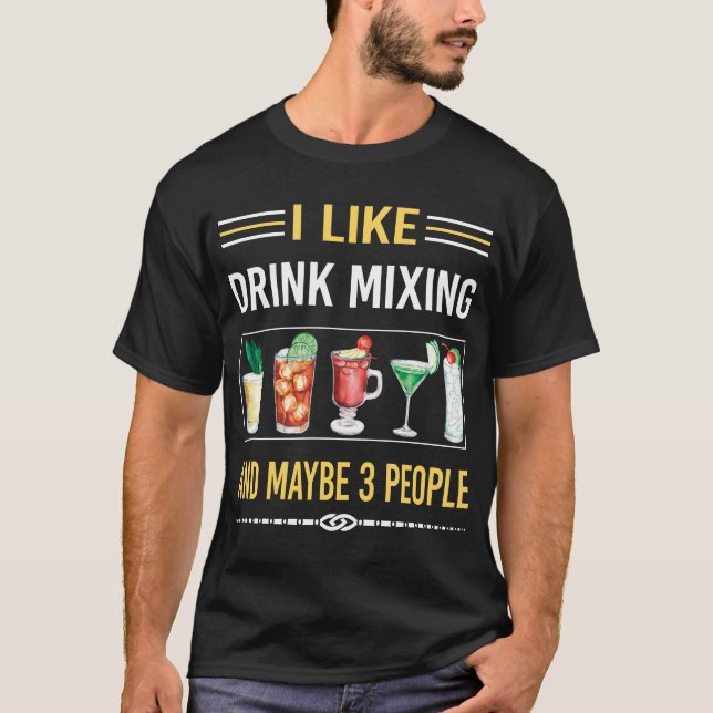 Kanske 3 personer som dricker Mixolog Mixology Co. T Shirt (Framsida)