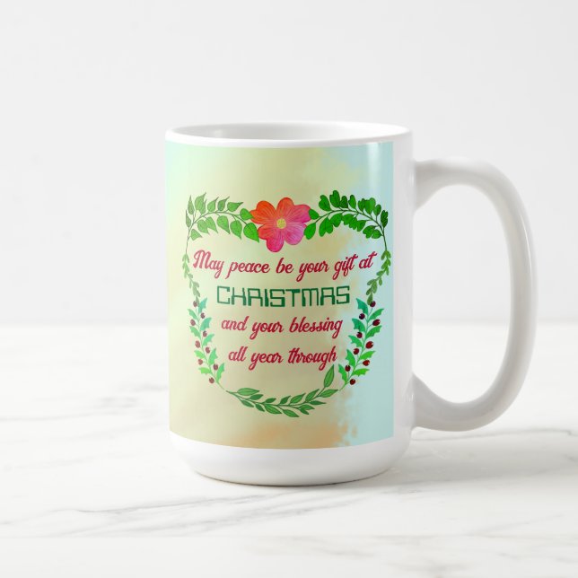 KANSKE FREDEN ÄR DIN GIFT PÅ CHRISTMAS KAFFEMUGG (Höger)