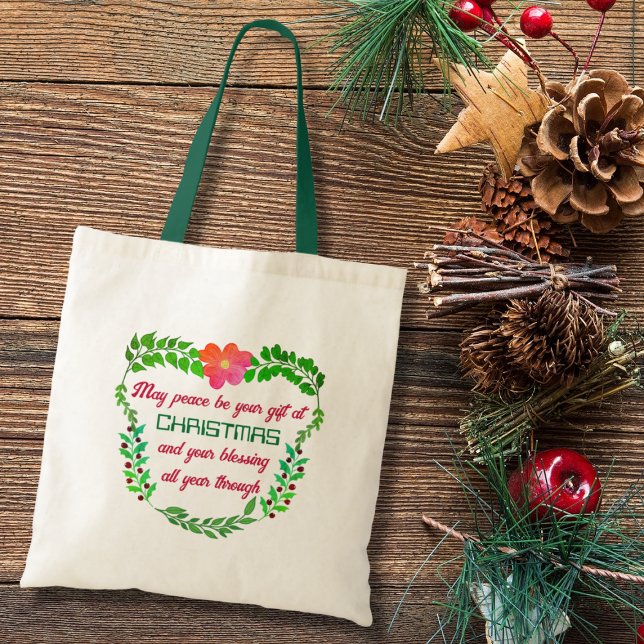 KANSKE FREDEN ÄR DIN GIFT PÅ CHRISTMAS TYGKASSE (Skapare uppladdad)