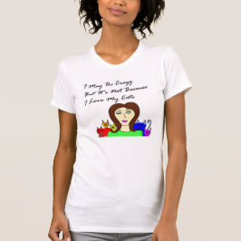 Kanske galen kattdam tee shirt
