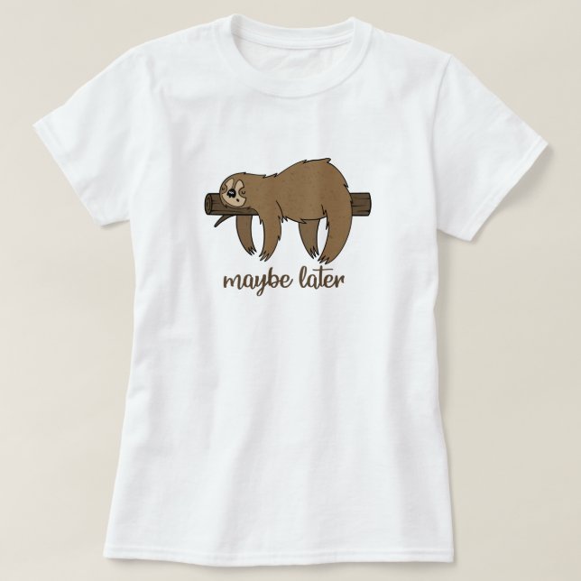 Kanske Layer Lazy Sloth T-Shirt (Design framsida)
