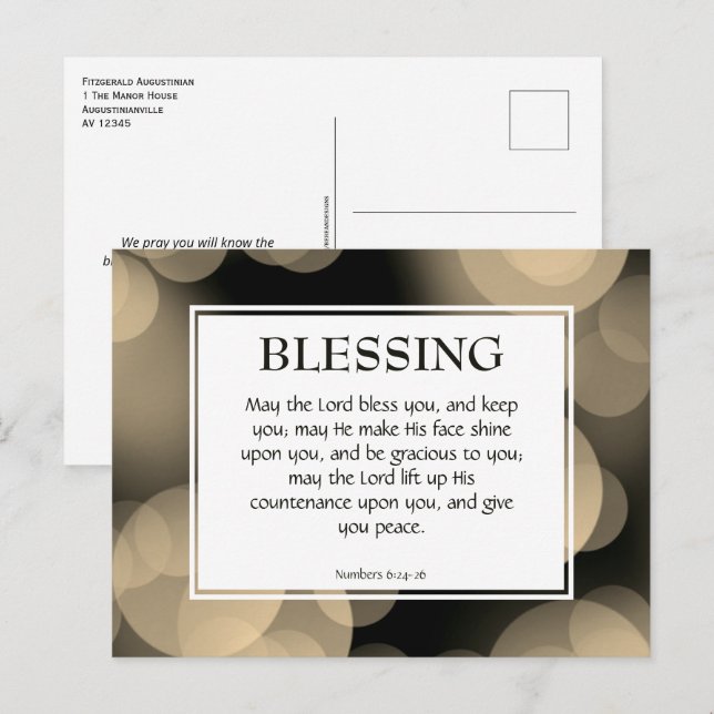 KANSKE LORD BLESS DIG | Siffror 6 Välja Vykort (Fram/baksida)