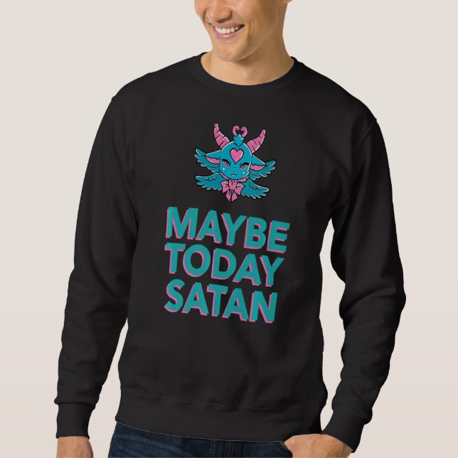 Kanske Satan Baphomet Demon i dag Lång Ärmad Tröja (Framsida)