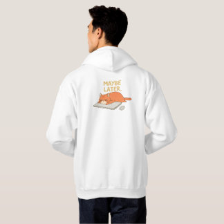 Kanske Senare Orange Katt Kontorshumor Hoodie