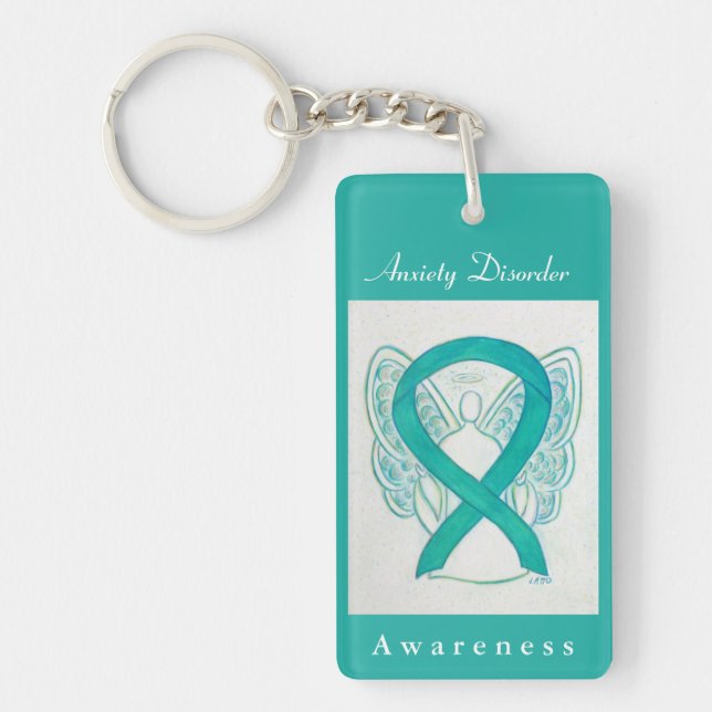 Känsla av ångest Ribbon Angel Keychain (Framsidan)