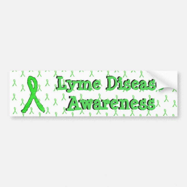 Känsla av Lyme Disease Ribbon Bumper Sticker Bildekal (Framsidan)