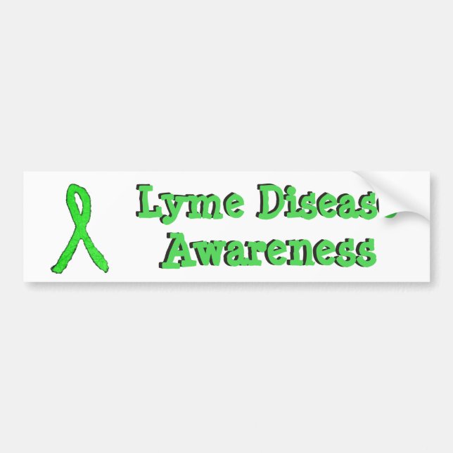 Känsla av Lyme Disease Ribbon Bumper Sticker Bildekal (Framsidan)