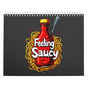 Känsla av saucy - Roligt Tomato Ketchup-utskrift f Kalender
