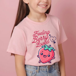 Känsla Berry Loved Cute Strawberry Valentine T Shirt