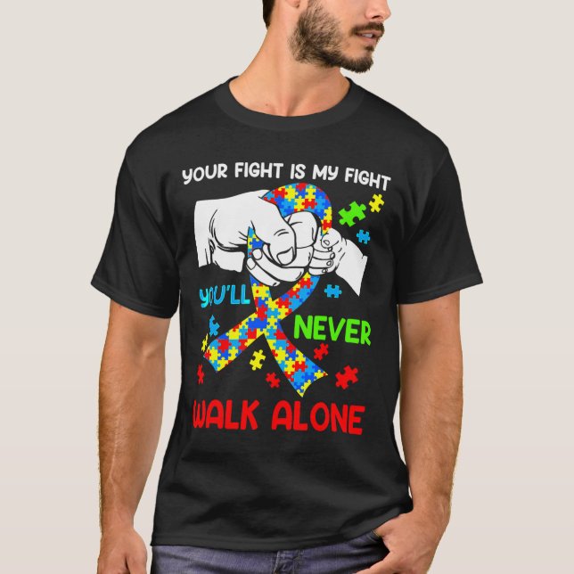 Känsla för autism Du kommer aldrig att gå ensam su T Shirt (Framsida)