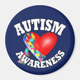 Känsla för autism Ribbon-hjärta Magnet