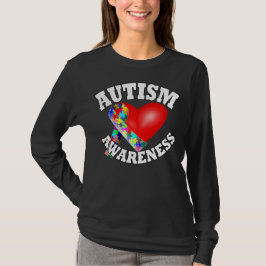 Känsla för autism Ribbon-hjärta T Shirt
