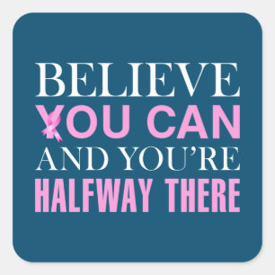 Känsla för bröstcancer  Sticker Fyrkantigt Klistermärke