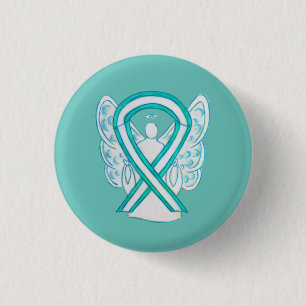 Känsla för cervikal cancer Ribbon Angel Button Pin Knapp