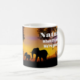 Känsla för natur och elefanter kaffemugg