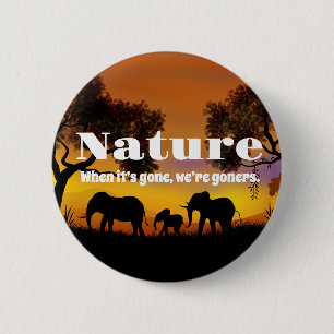 Känsla för natur och elefanter knapp