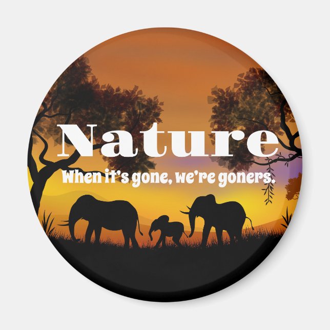 Känsla för natur och elefanter magnet (Framsidan)
