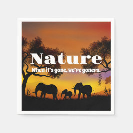 Känsla för natur och elefanter pappersservett