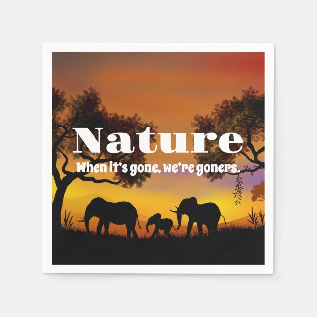 Känsla för natur och elefanter pappersservett (Framsidan)