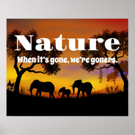 Känsla för natur och elefanter poster