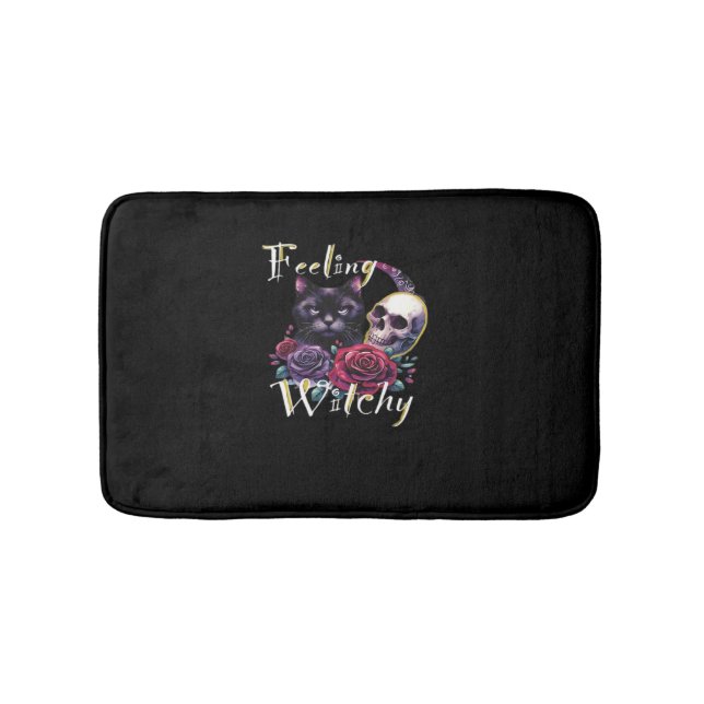 Känsla för Witchy Black Cat Classic T-Shirt Badrumsmatta (Framsidan)