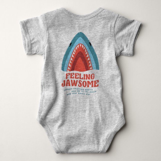 Känsla Jawsome Shark Funny Summer Puns Baby Bodys T Shirt (Baksida)
