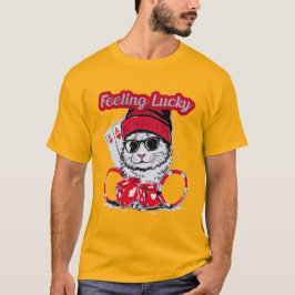 Känsla Lucky - Coola Cat Casino Vibes T Shirt